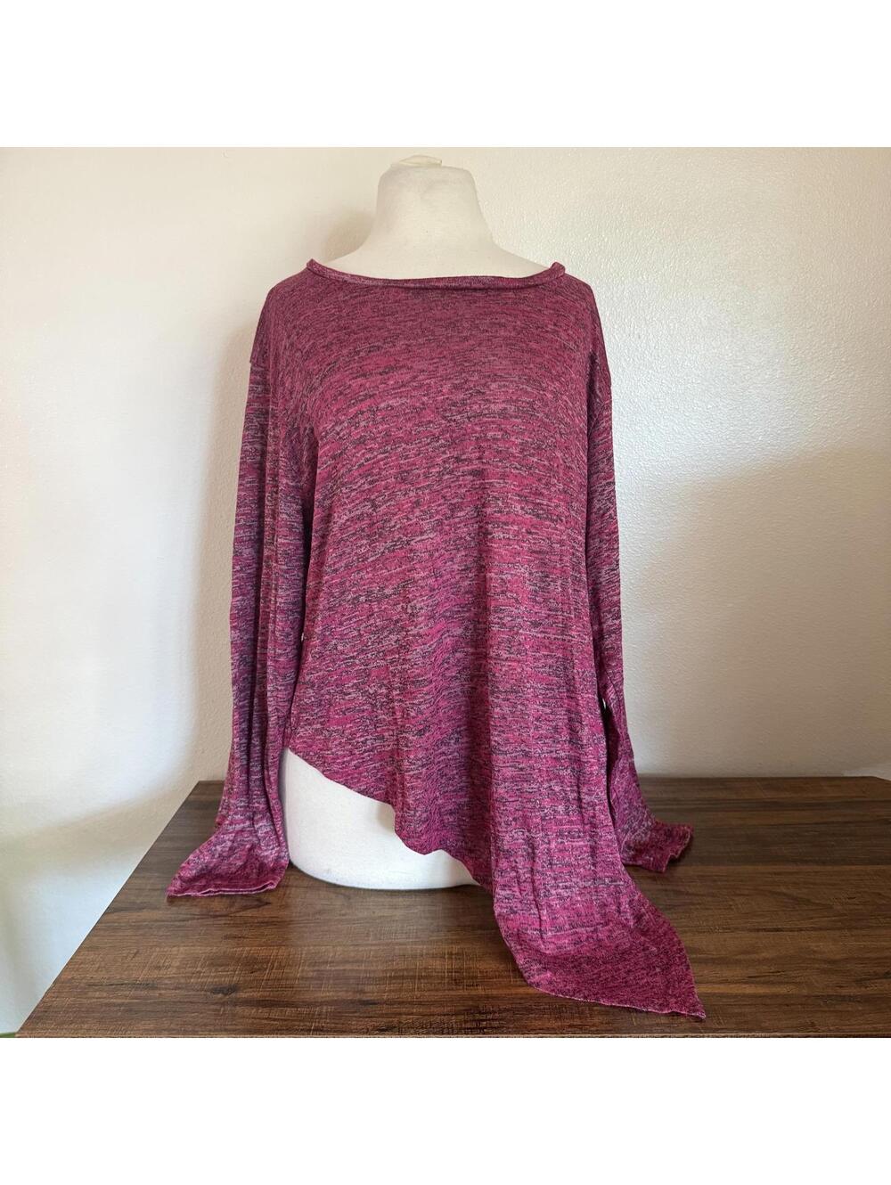 Bobbie Brooks Asymmetrical Hem Long Sleeve Top Size 3X